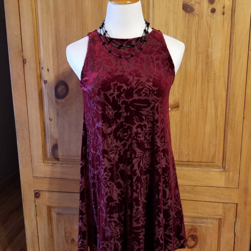 Maroon Velour Dress